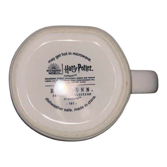 Rae Dunn Harry Potter HUFFLEPUFF Mug Yellow Inside Hogwarts World NEW WITH TAGS - Picture 4 of 4